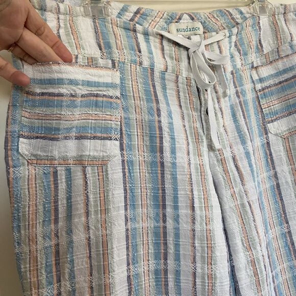 Sundance Gigi Cotton Pants Multicolor Stripes Size Petite Large - Picture 3 of 10